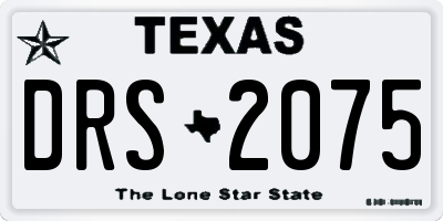 TX license plate DRS2075