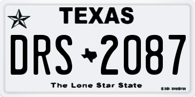 TX license plate DRS2087