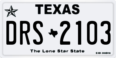 TX license plate DRS2103