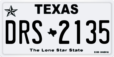TX license plate DRS2135