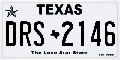 TX license plate DRS2146