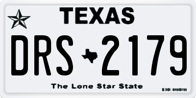 TX license plate DRS2179