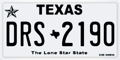 TX license plate DRS2190