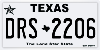 TX license plate DRS2206