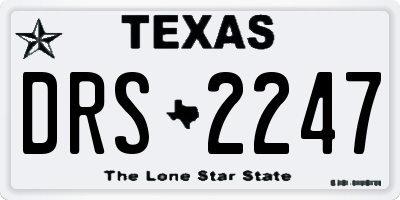 TX license plate DRS2247