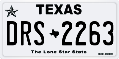 TX license plate DRS2263