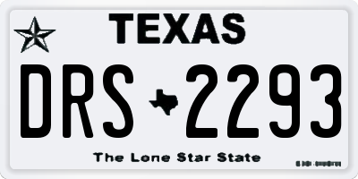 TX license plate DRS2293
