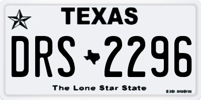 TX license plate DRS2296