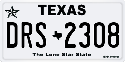TX license plate DRS2308