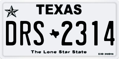 TX license plate DRS2314