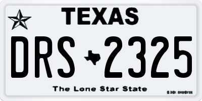 TX license plate DRS2325