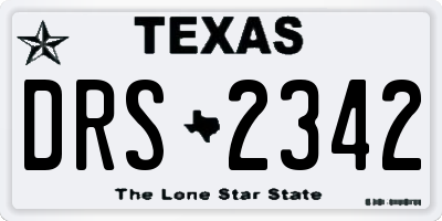 TX license plate DRS2342