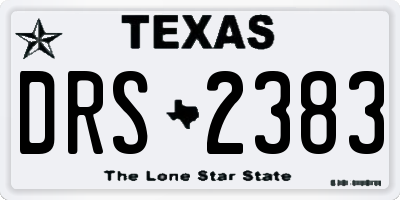 TX license plate DRS2383