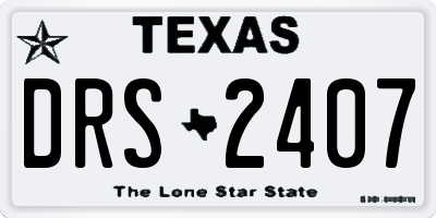 TX license plate DRS2407