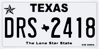 TX license plate DRS2418