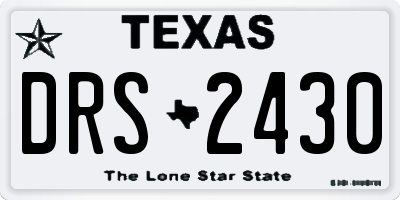 TX license plate DRS2430