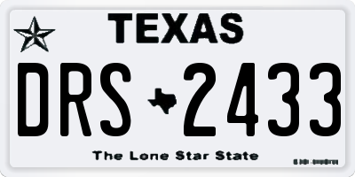 TX license plate DRS2433