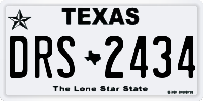 TX license plate DRS2434
