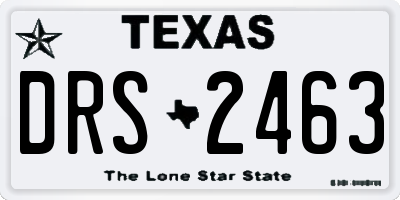 TX license plate DRS2463