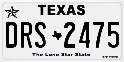 TX license plate DRS2475
