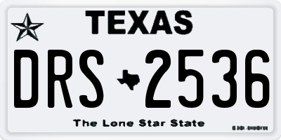 TX license plate DRS2536