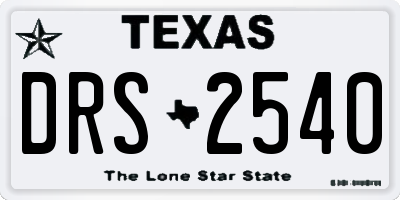 TX license plate DRS2540