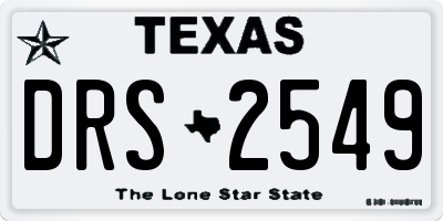 TX license plate DRS2549