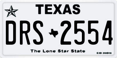 TX license plate DRS2554
