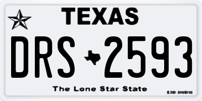 TX license plate DRS2593