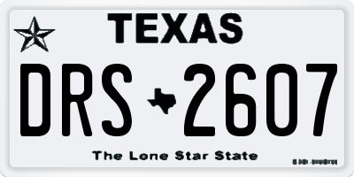 TX license plate DRS2607