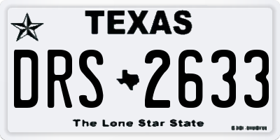 TX license plate DRS2633