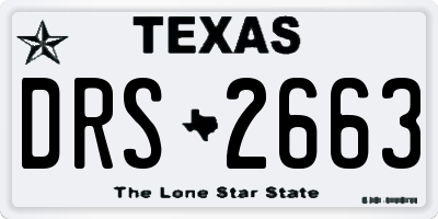 TX license plate DRS2663