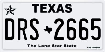 TX license plate DRS2665