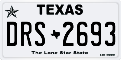 TX license plate DRS2693