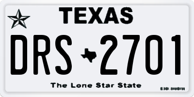 TX license plate DRS2701