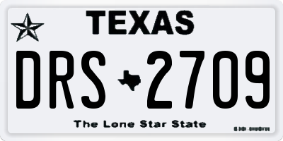TX license plate DRS2709