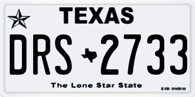 TX license plate DRS2733