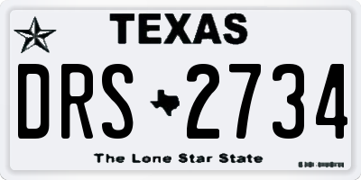 TX license plate DRS2734