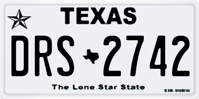 TX license plate DRS2742