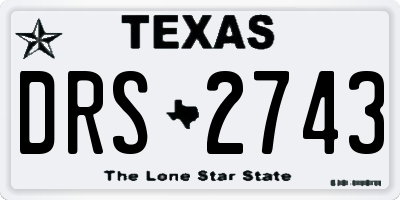 TX license plate DRS2743
