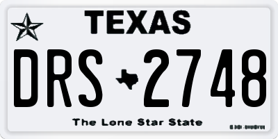 TX license plate DRS2748