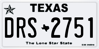 TX license plate DRS2751
