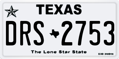 TX license plate DRS2753