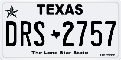 TX license plate DRS2757
