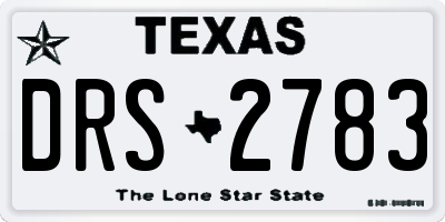 TX license plate DRS2783
