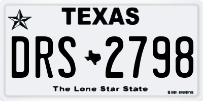 TX license plate DRS2798