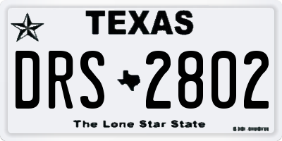 TX license plate DRS2802