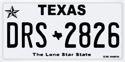 TX license plate DRS2826