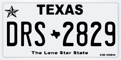 TX license plate DRS2829