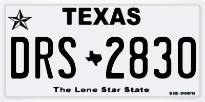 TX license plate DRS2830